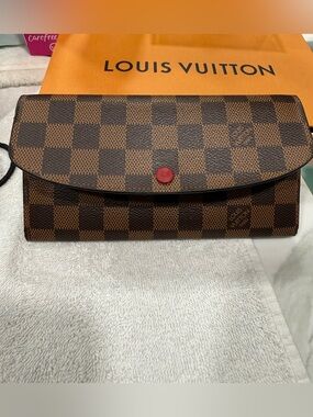 Authentic Louis Vuitton Damier Ebene Long Wallet